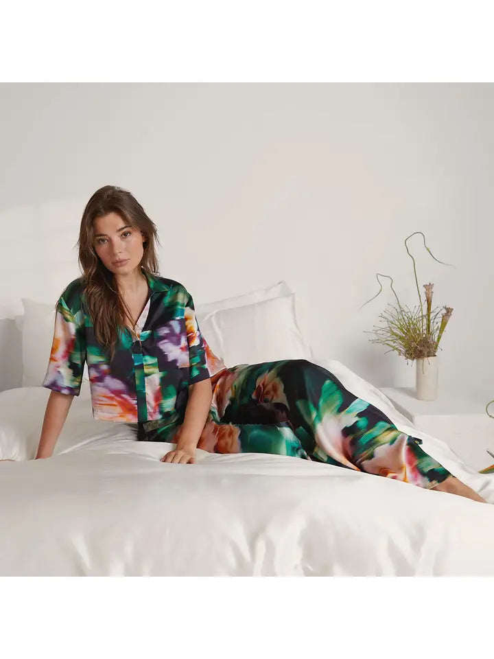 Lunya - Washable Silk High Rise Pant Set - Aurora Garden