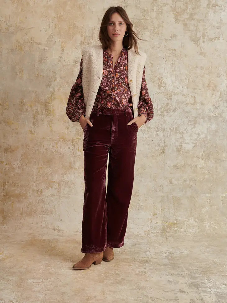 Klay Velvet Pants - Raspberry