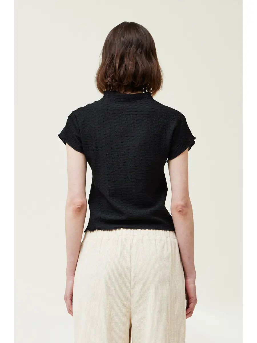 Grade + Gather - Stretch Scrunch Shell Top - Black