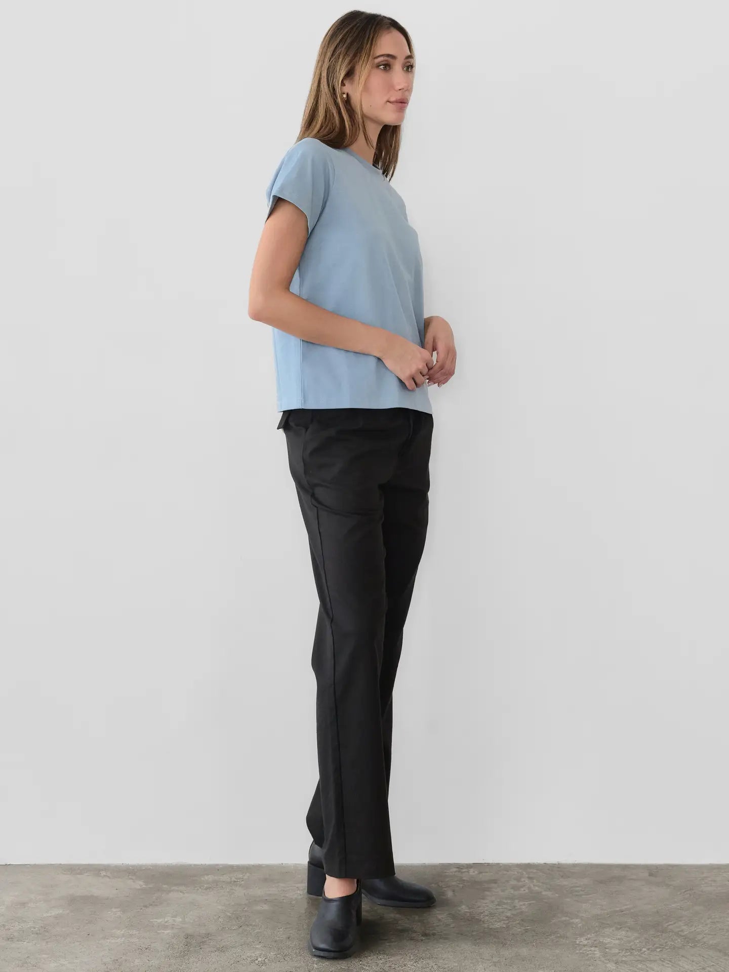 The Lanie Long Top - Dusty Blue