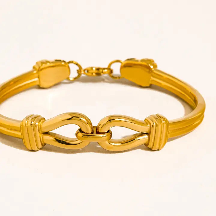Deloise 18K Gold Non-Tarnish Knot Link Bracelet - Yellow Gold