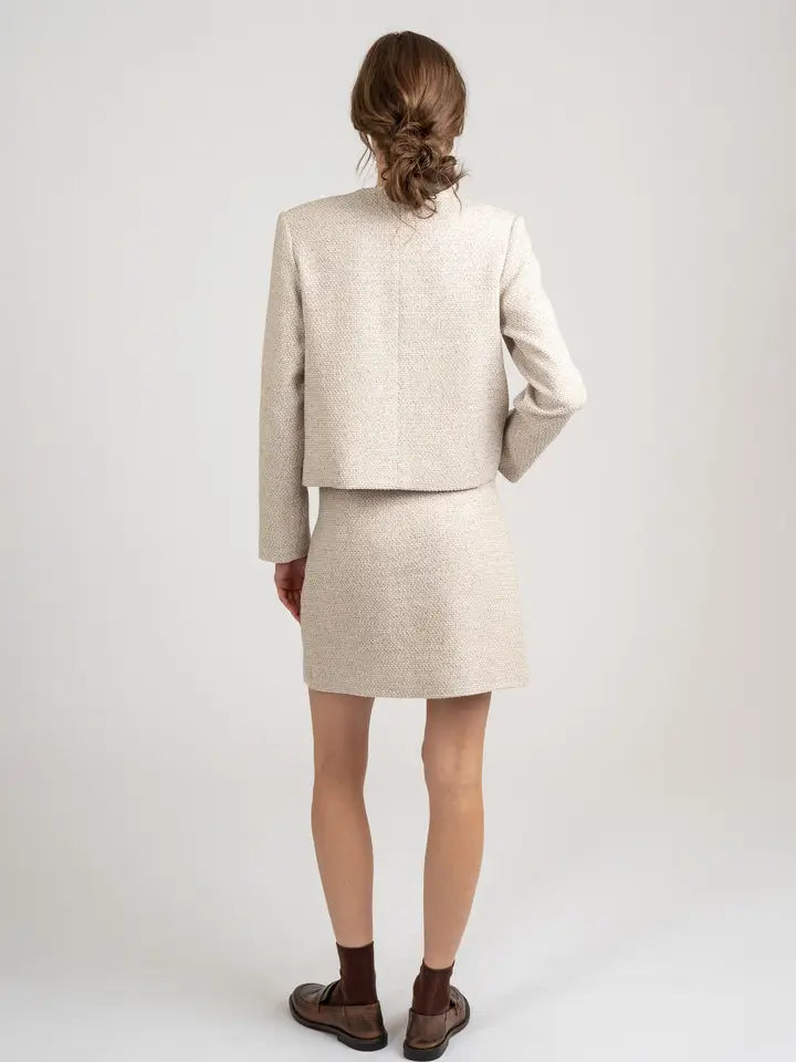 Tweed Mini Skirt - Ivory