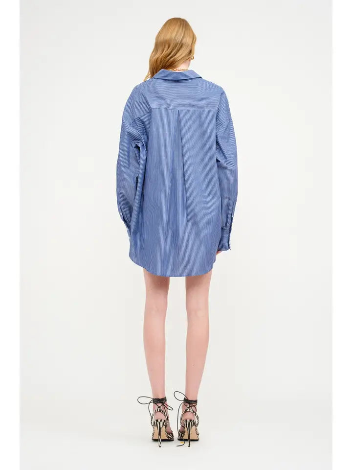 Elise Striped Top - Navy