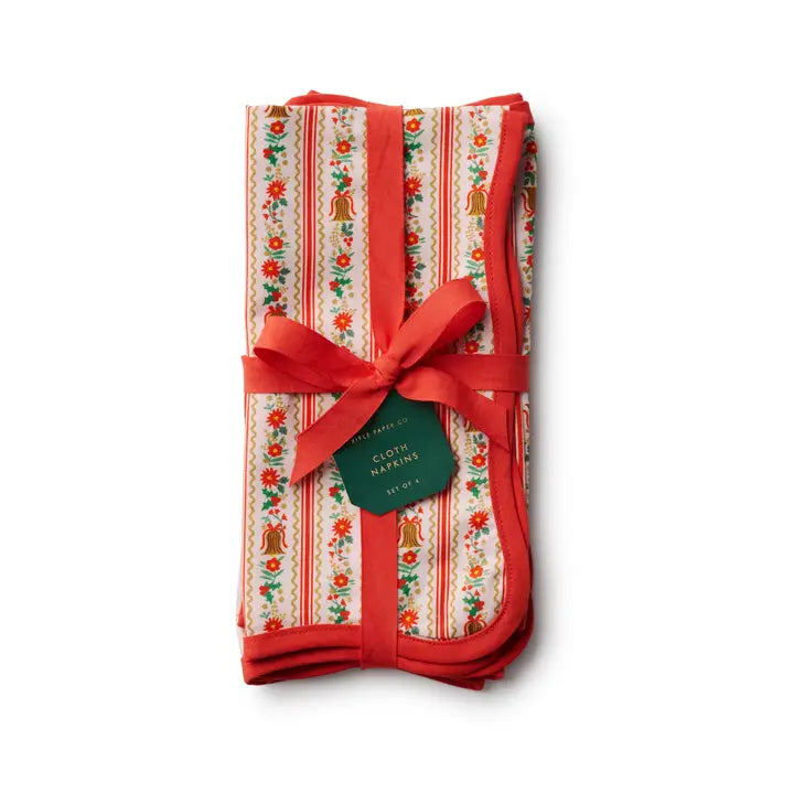 Rifle Paper Co. - Holly Jolly Cotton Napkins - Set of 4