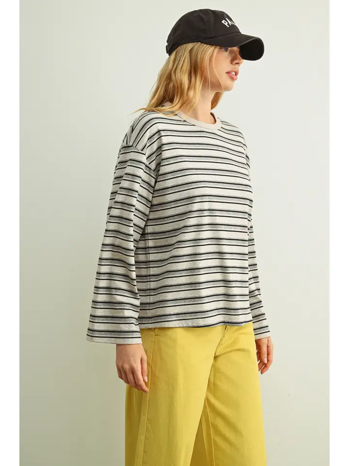 Longsleeve Stripe Tee - Denim/Black