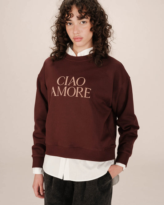 Ciao Amore Crewneck - Maroon