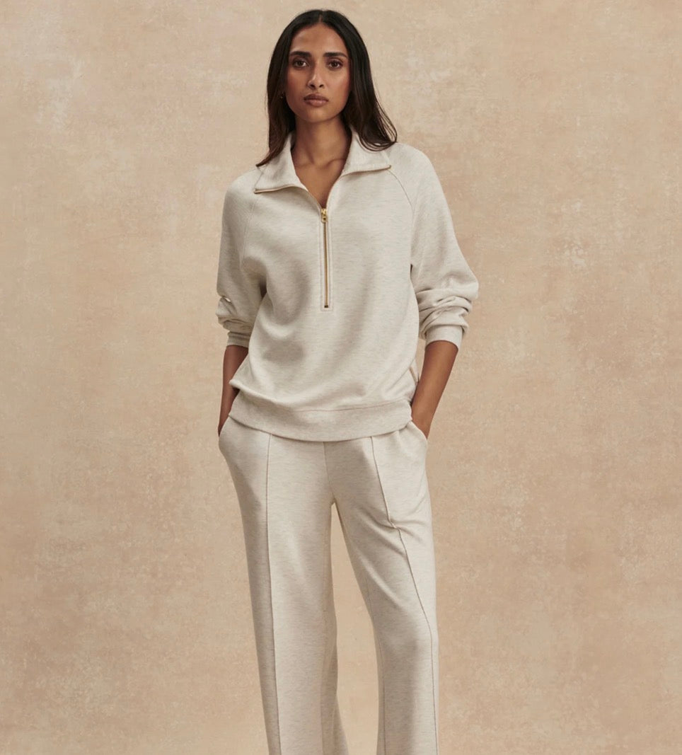 Varley - Selene Half Zip Sweat - Ivory Marl