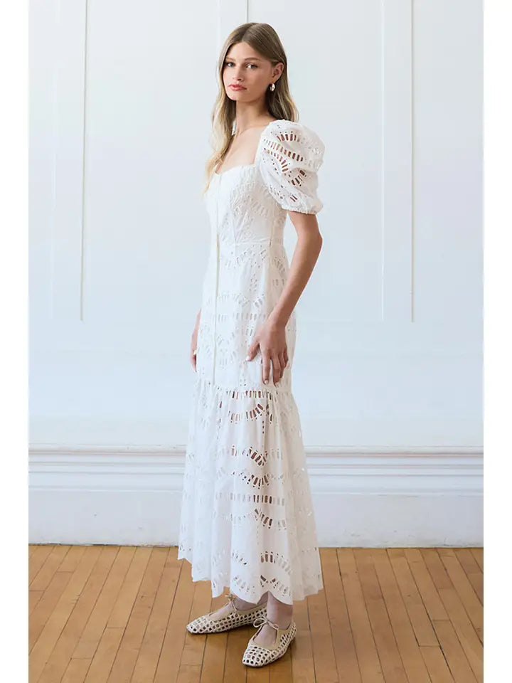 Eyelet Dress - White