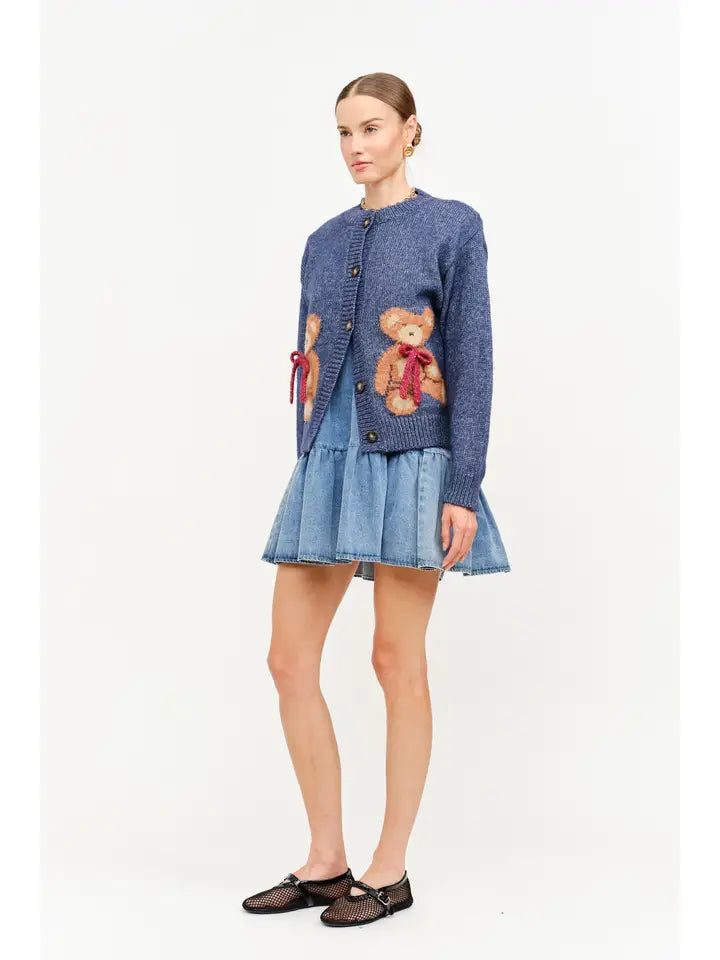 Teddy Cardigan - Navy