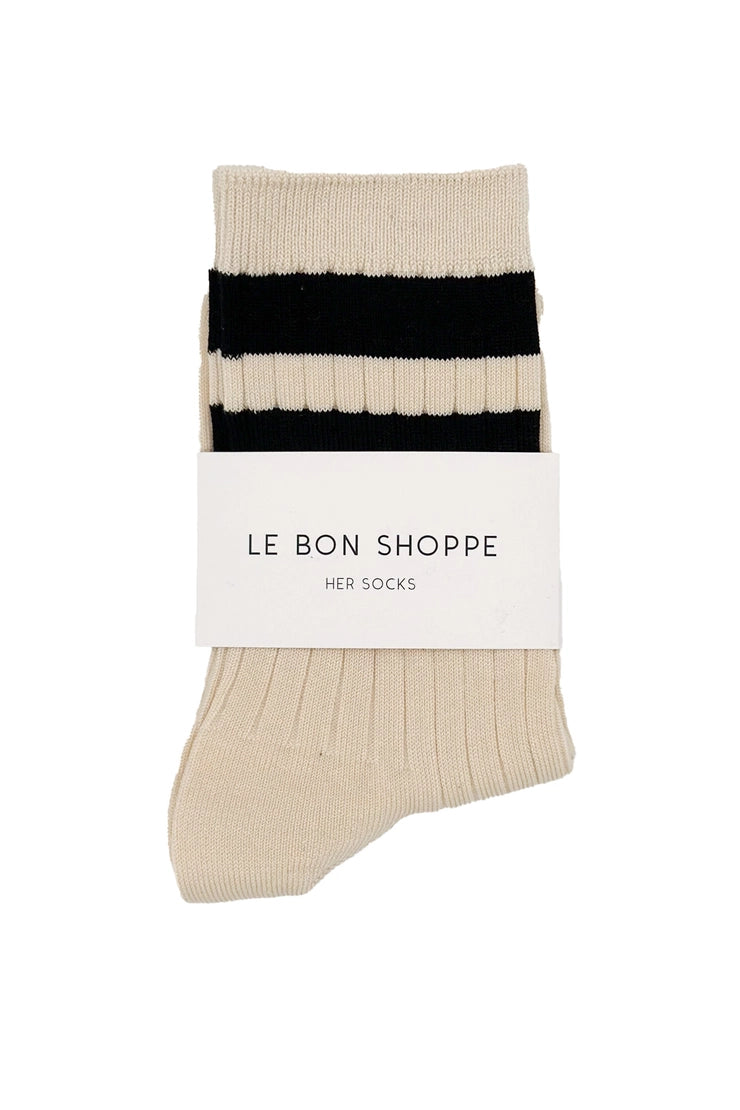 Le Bon Shoppe - Her Socks - Varsity - Cream & Black