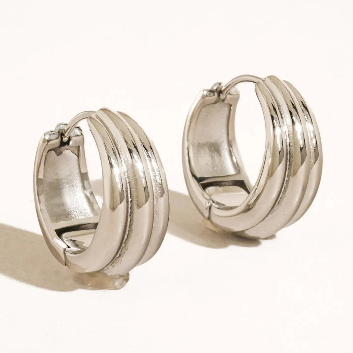 Gevrey Non-Tarnish Hoop Earring - Silver