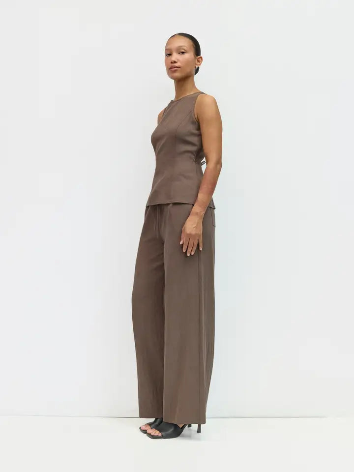 Drawstring Pants - Brown