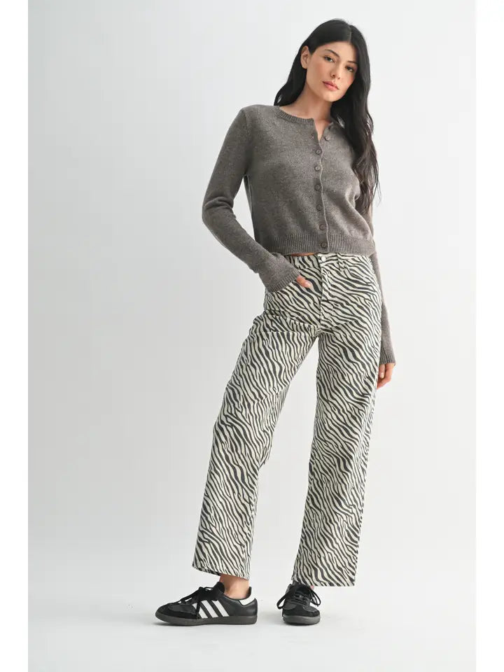 High Rise Vintage Straight - Zebra