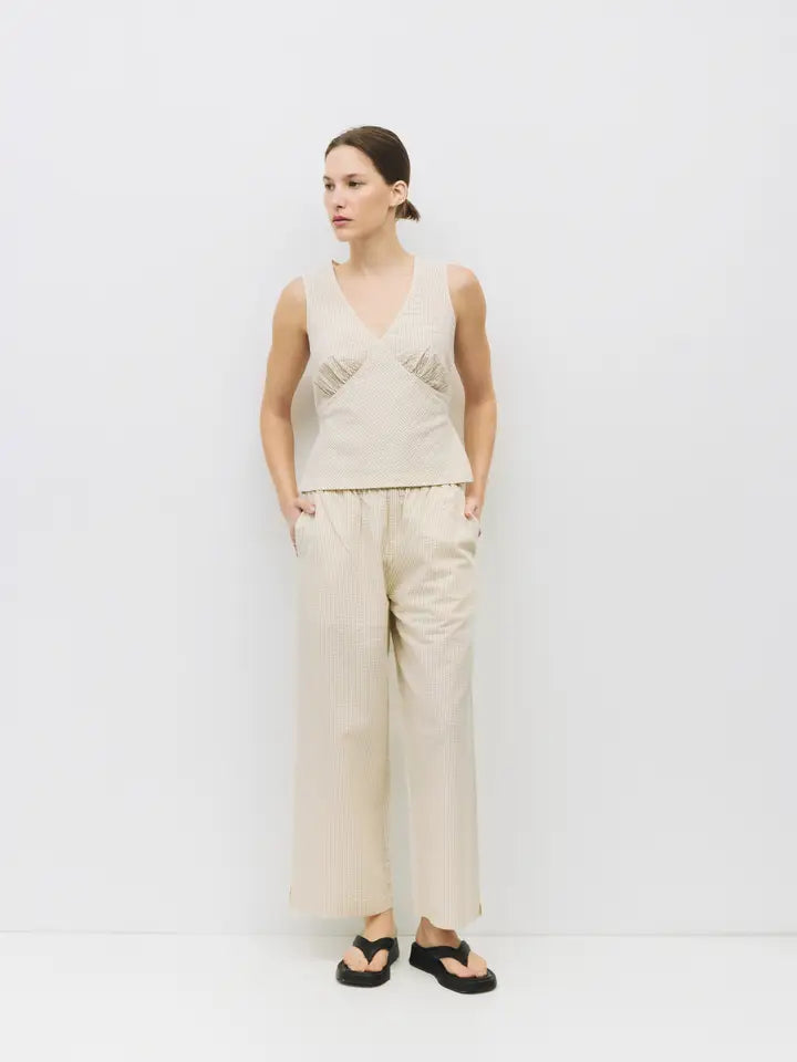 The Ryland Pants - Cream & Brown
