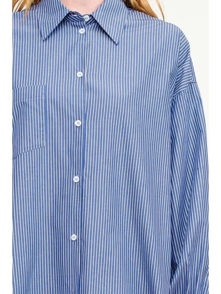 Elise Striped Top - Navy