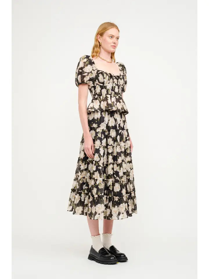 Clemence Blouse - Black Floral