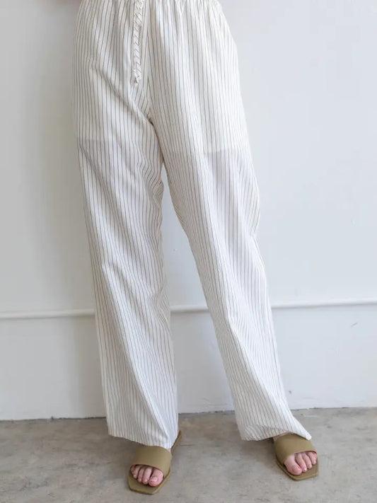 Clea Pants - Ivory + Brown