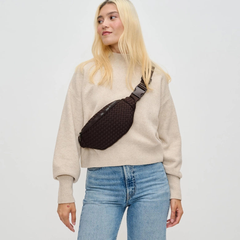 Sol and Selene: Aim High - Woven Neoprene Belt Bag - Chocolate