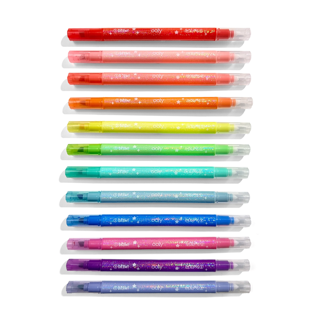 Ooly - Switch-Eroo!: Sparkle Glittery Color-Changing Markers - Set of 12