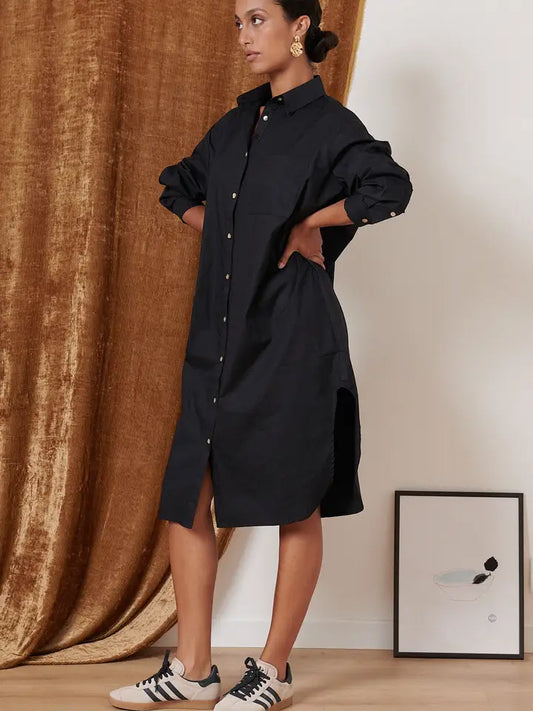 Salvador Shirt Dress - Black