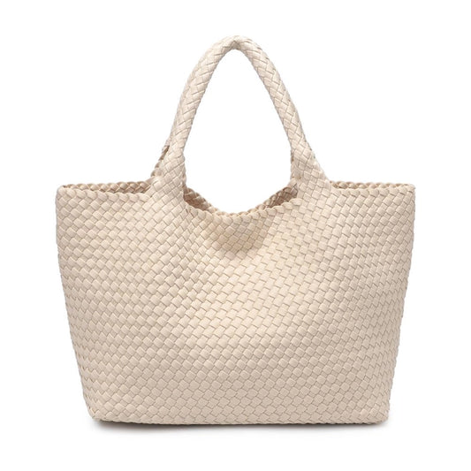 Sky's The Limit - Large Woven Neoprene Tote - Cream