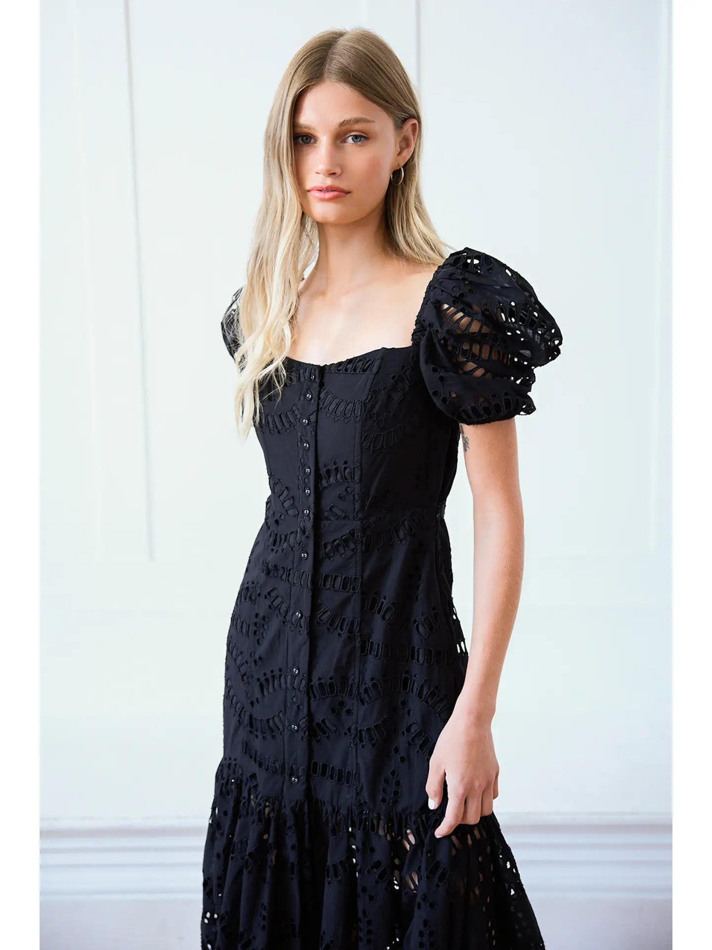 Eyelet Dress - Black