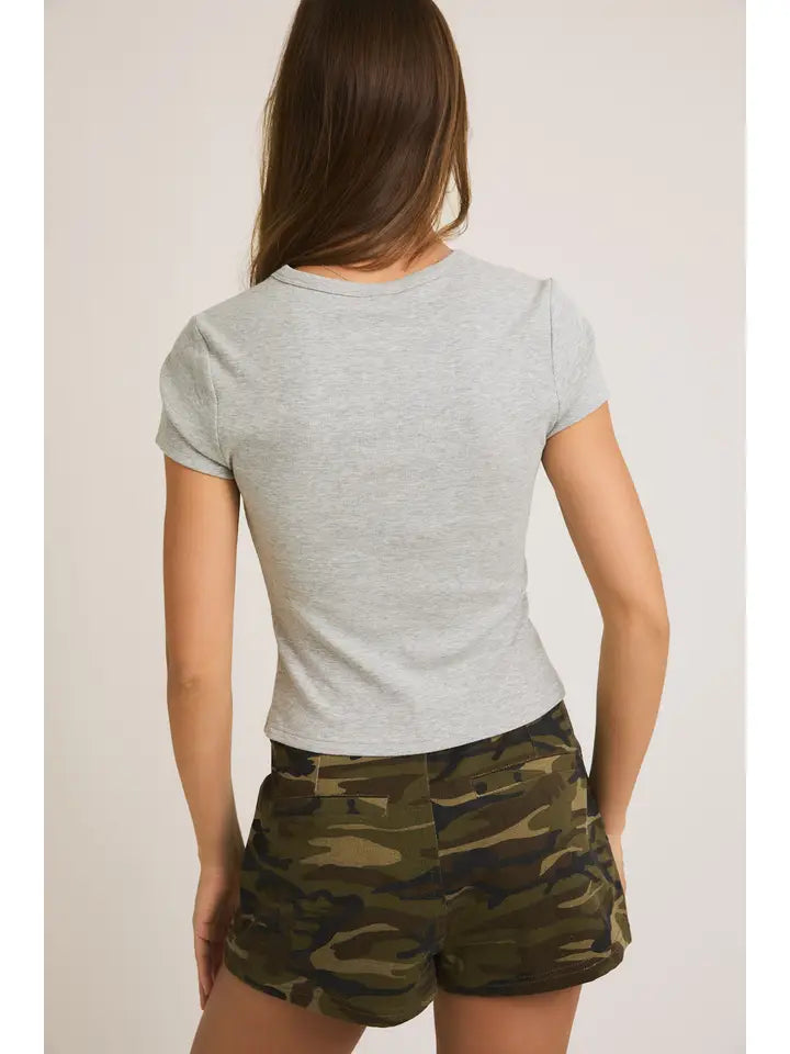 Short Sleeve USA Tee - Heather Grey