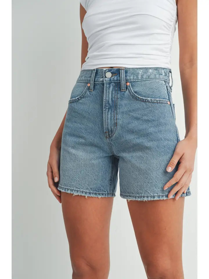 Longer Length Short - Medium Denim