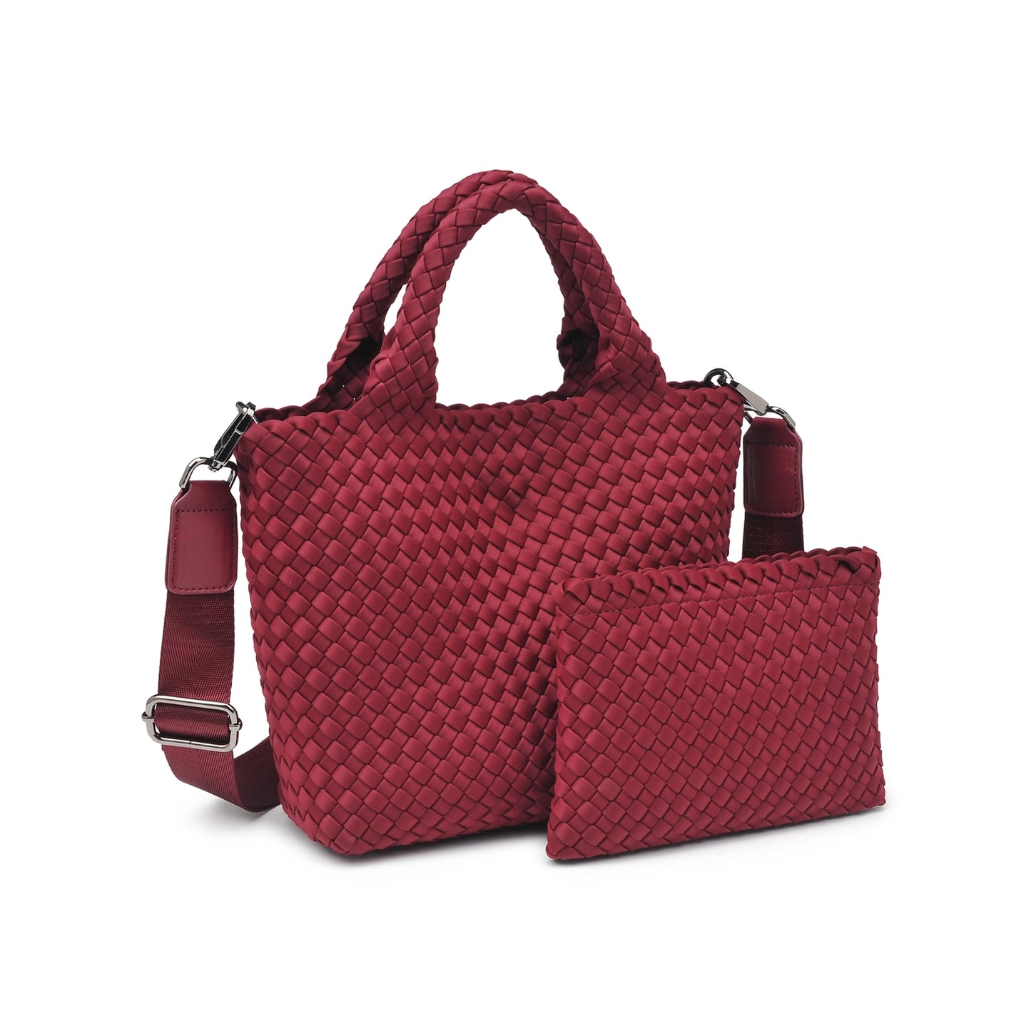 Sky's The Limit - Small Woven Neoprene Crossbody - Wine