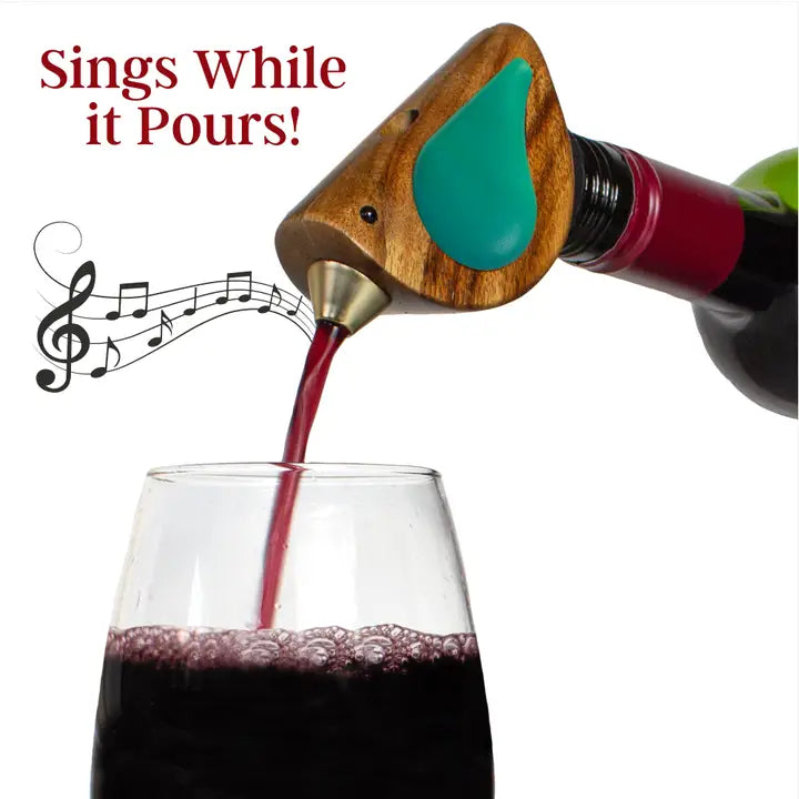"Singing" Wine Bottle Pourer - Turquoise