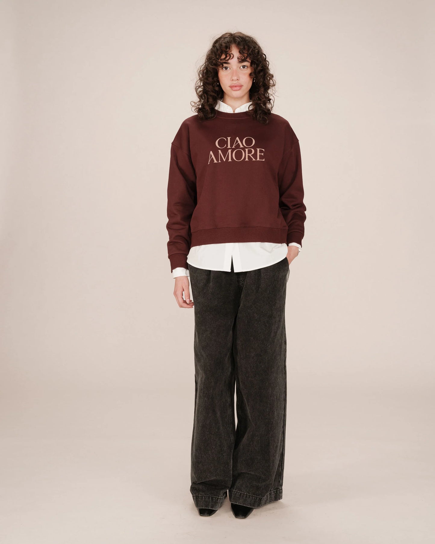 Ciao Amore Crewneck - Maroon