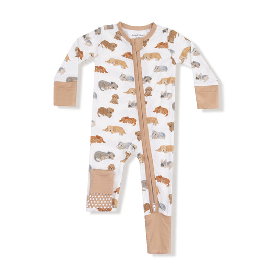 2 Way Zipper Romper - Napping Puppies