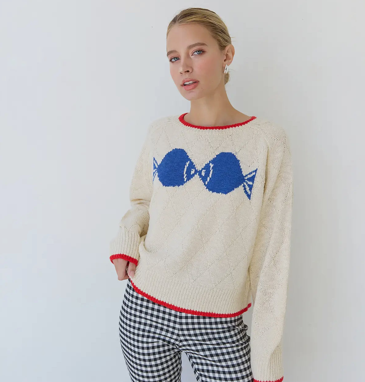 Kissing Fish Sweater - Deep Ivory