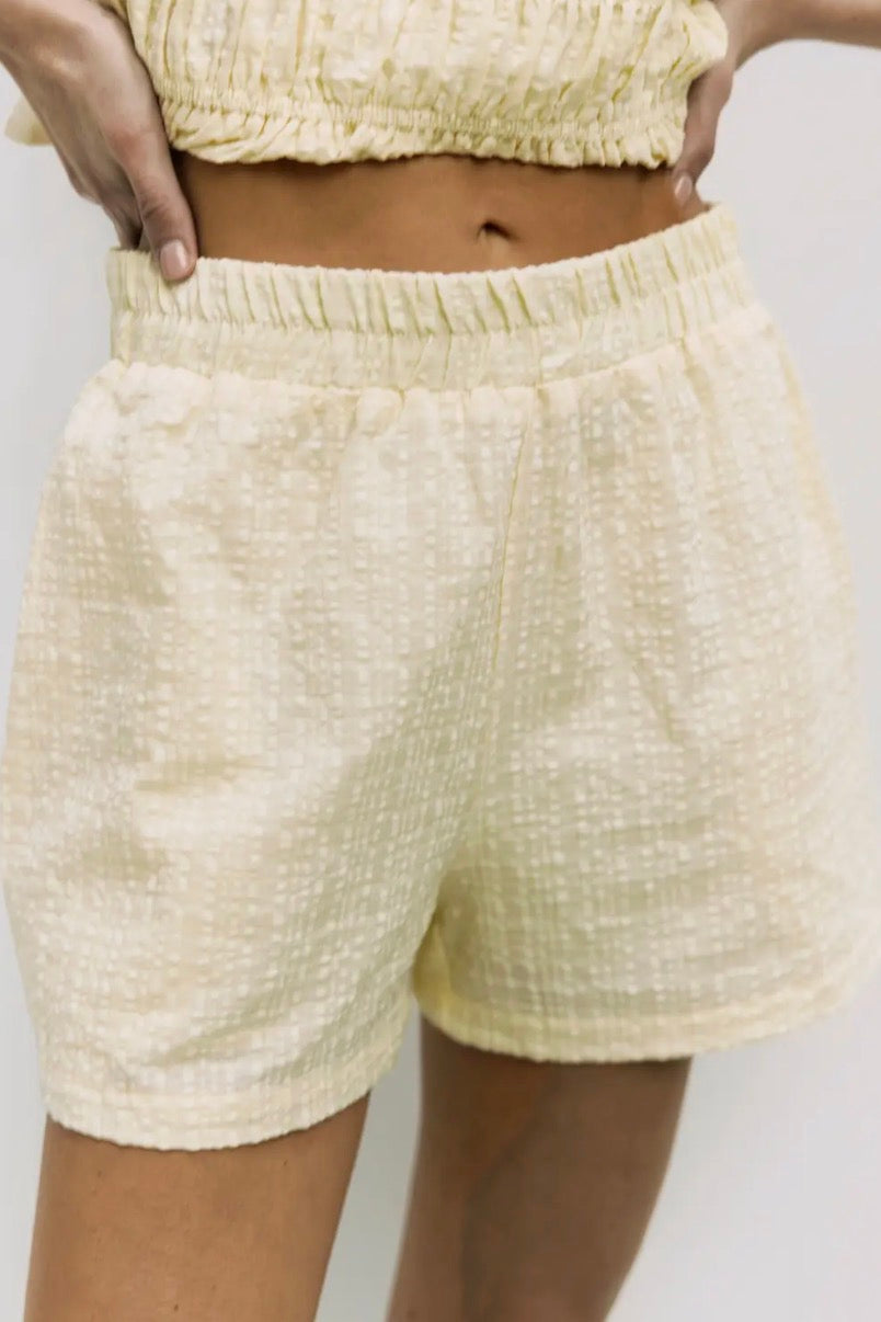Textured Lightweight Shorts - Butter Yellow