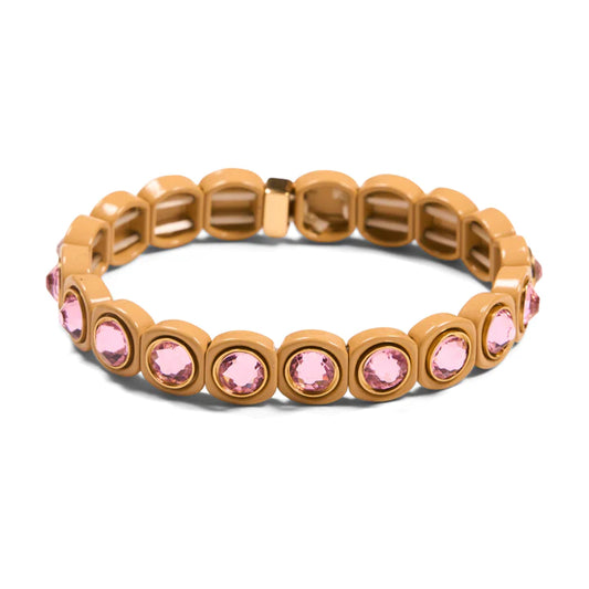 Aspen Jewel Bracelet - Caramel + Pink