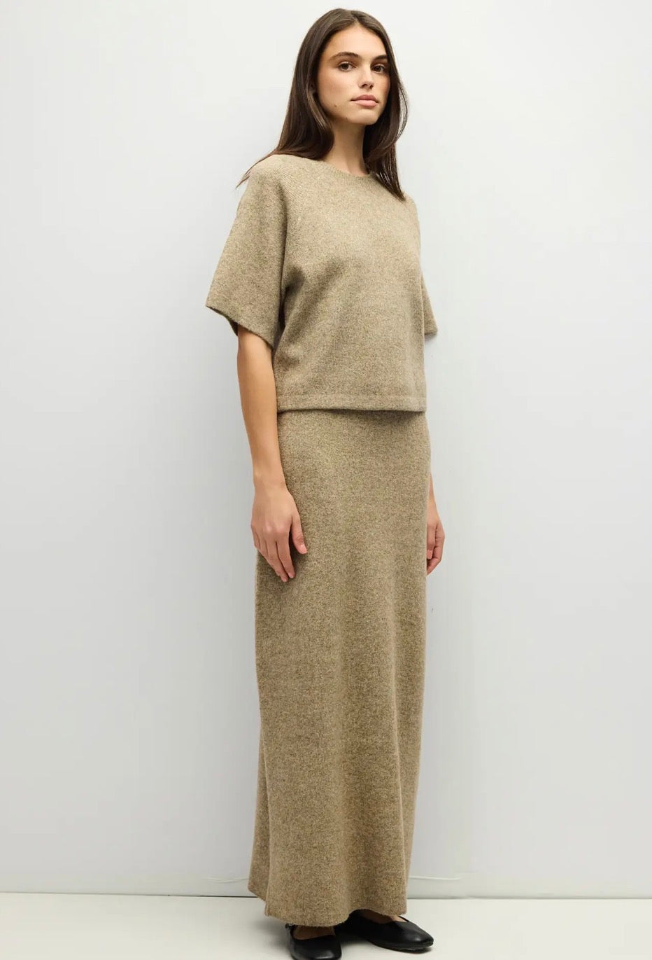 Raglan Sleeve Sweater Top - Taupe