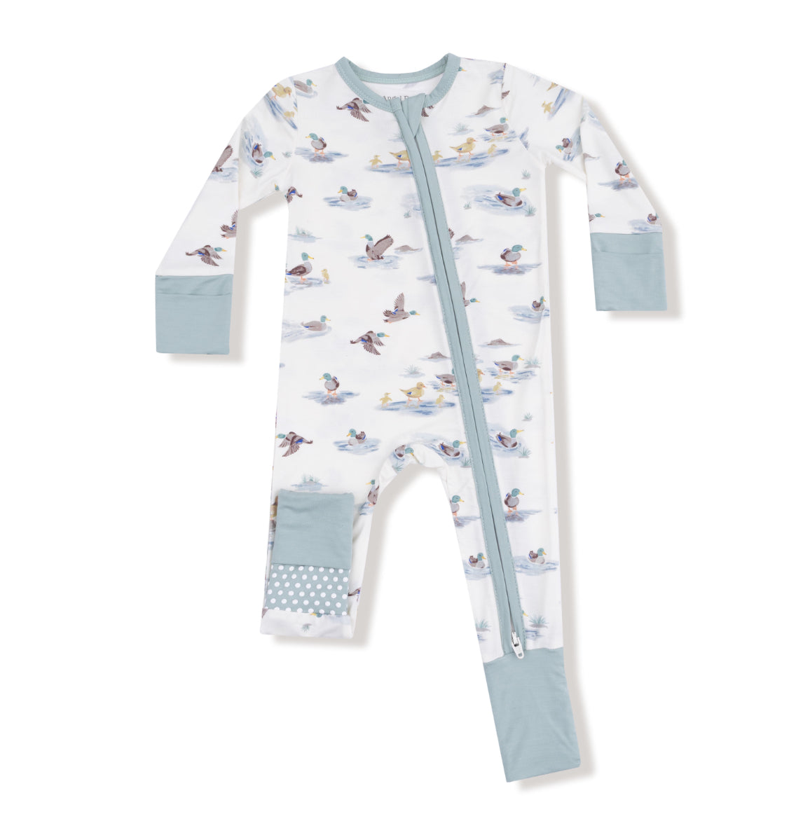 2 Way Zipper Romper - Migrating Mallards