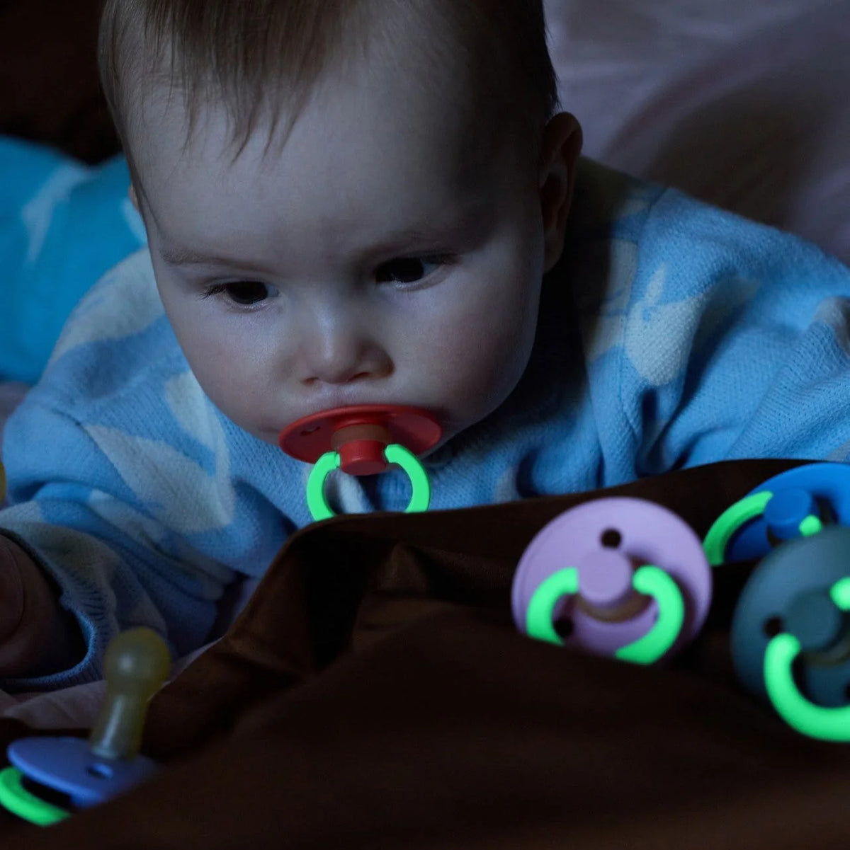 Bibs Pacifier - Glow 2 Pack - Hush + Grape - Latex Size 1