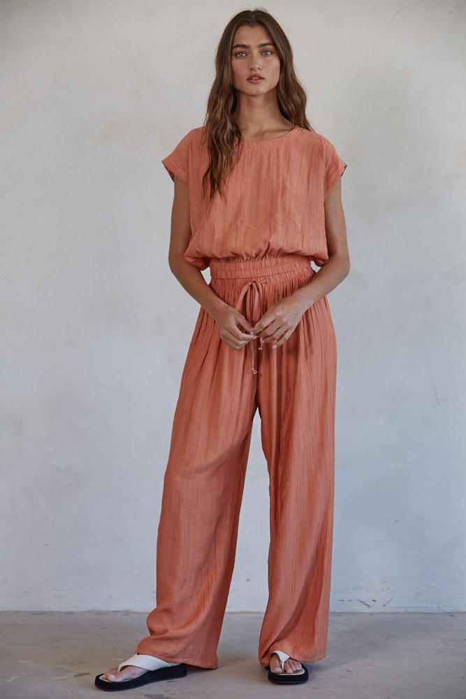 Venice Sun Pant Set - Red Orange