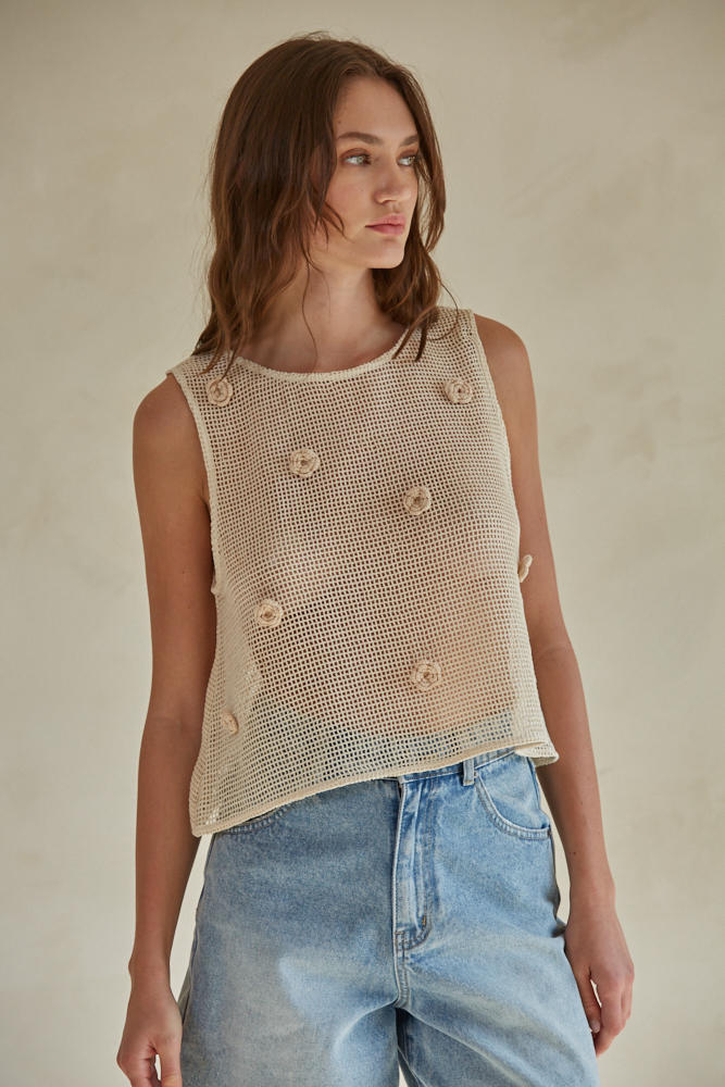 Fleurette Tank - Natural