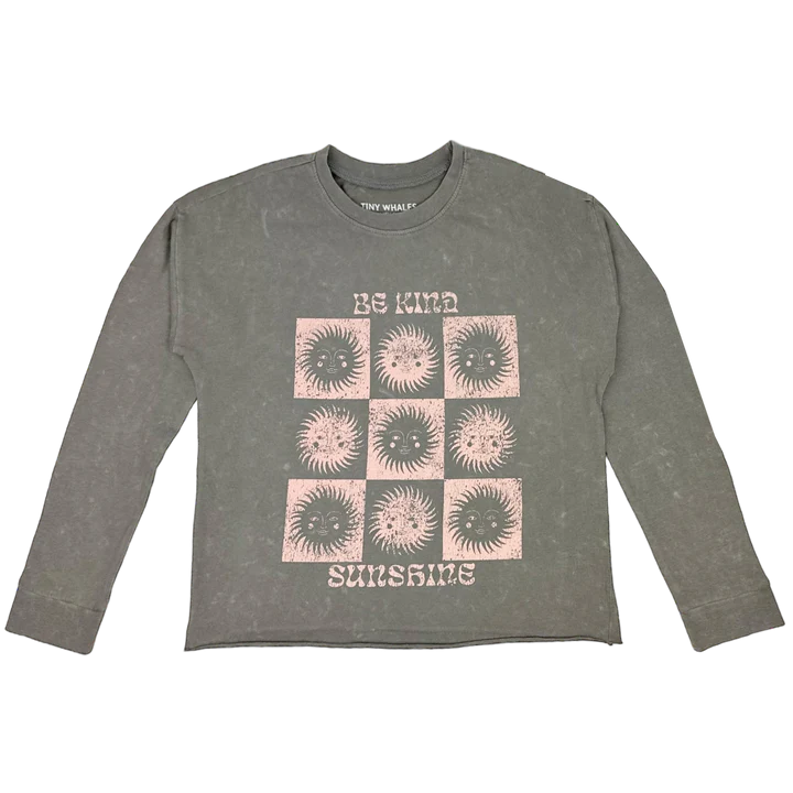 Be Kind Sunshine - Long Sleeve Tee - Mineral Coal