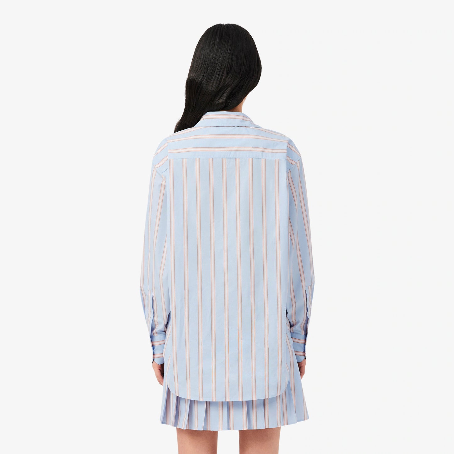 Lacoste - Oversized Cotton Poplin Shirt - Bleu Clair/Rose/Blanc/Noir