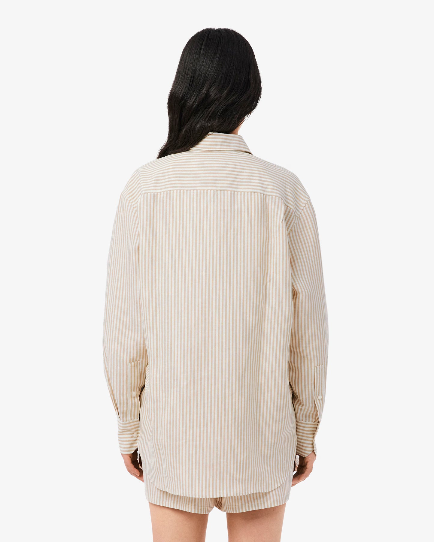 Lacoste - Oversized Linen Blend Shirt - Beige