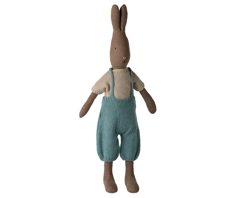 Maileg - Rabbit, Size 3 - Brown - Knitted Shirt and Overall