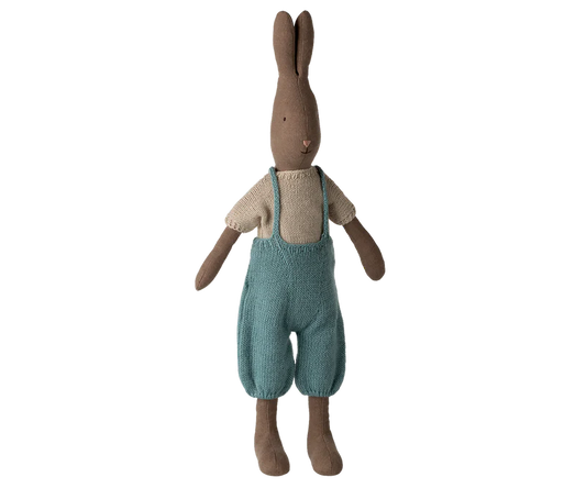 Maileg - Rabbit, Size 3 - Brown - Knitted Shirt and Overall