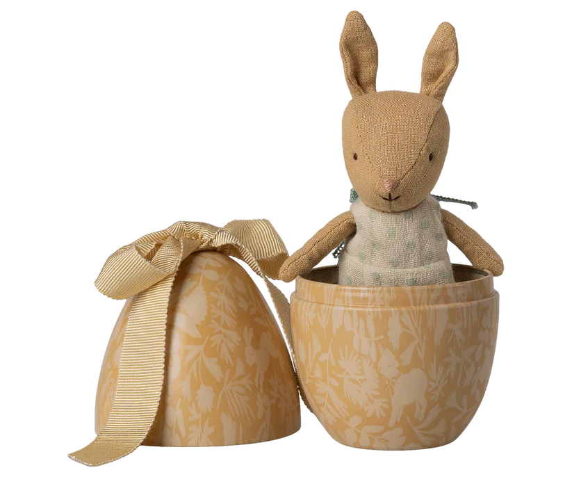 Maileg - Easter Egg with Micro Rabbit - Small - Cream Yellow