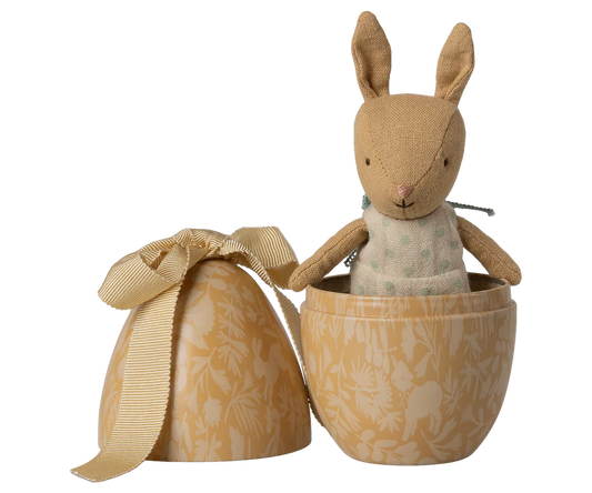 Maileg - Easter Egg with Micro Rabbit - Small - Cream Yellow