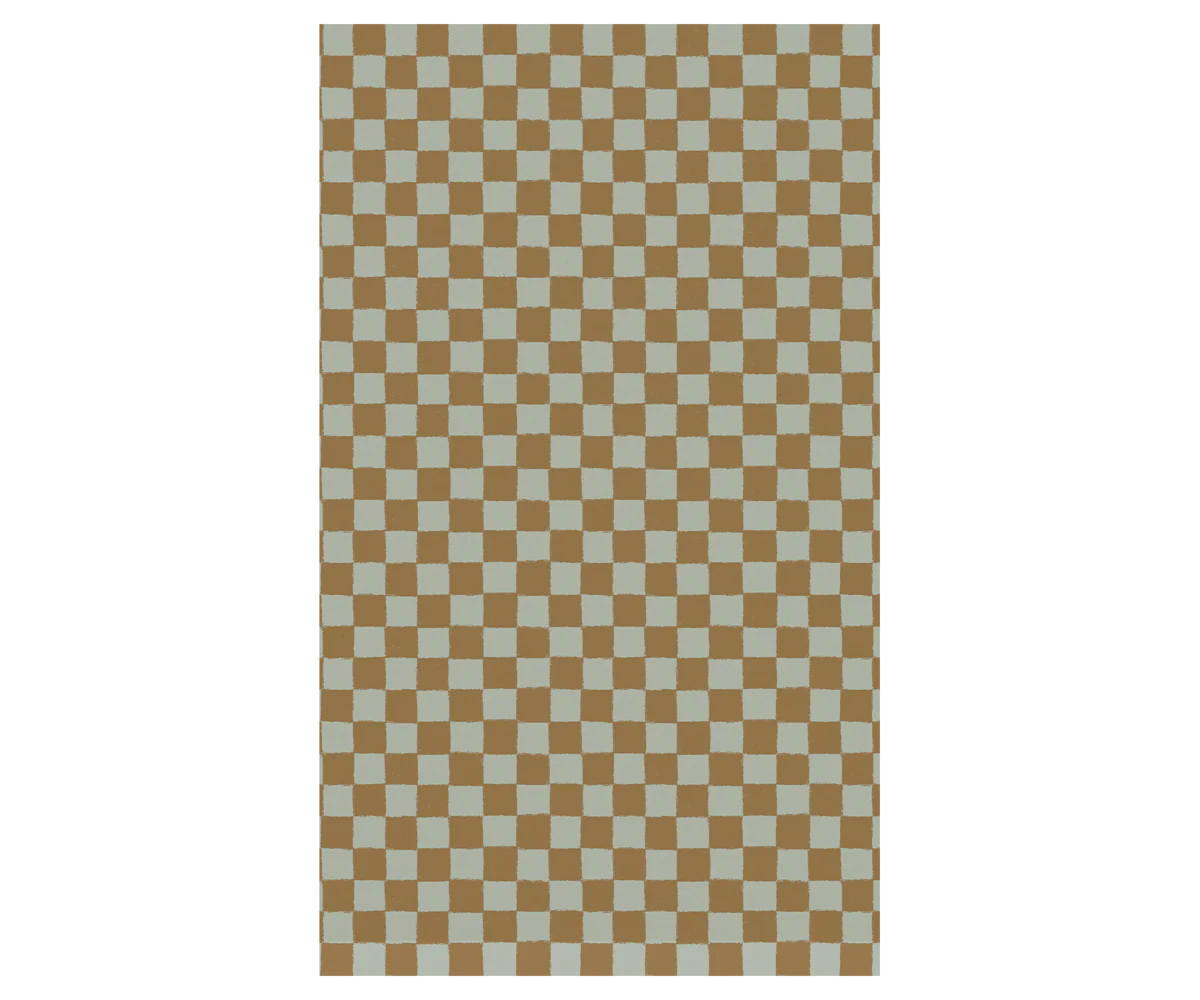 Maileg - Giftwrap, 10m - Checker - Mint/Ocher