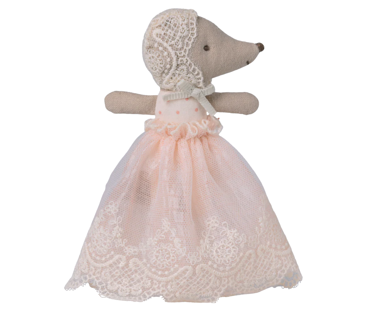 Maileg - Baby Mouse in Gown - Powder - PREORDER