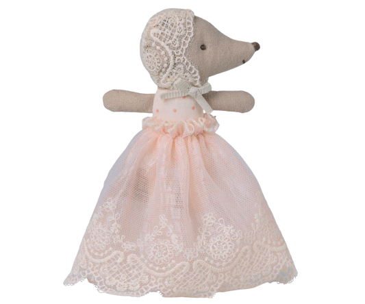Maileg - Baby Mouse in Gown - Powder - PREORDER